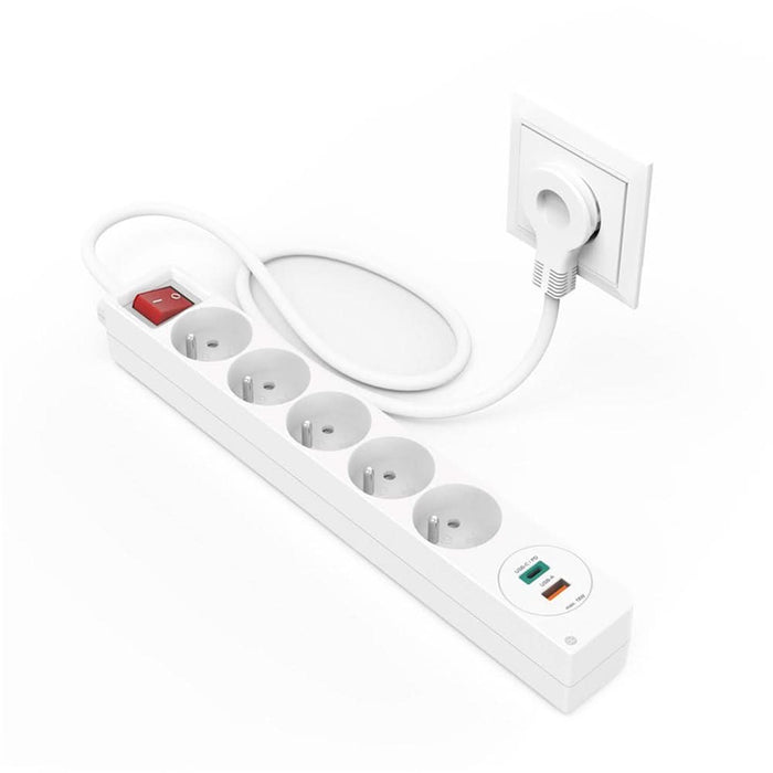 Prelungitor HAMA 223186, 5 prize, USB-C/A, 1.4m, alb WALTI