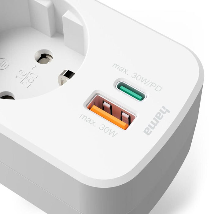 Adaptor priza HAMA 223343, 30W, USB-C/A, alb WALTI