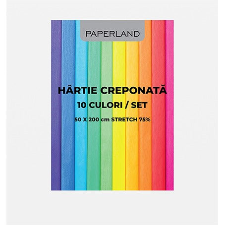 PAPERLAND Set 10 Bucati Hartie Creponata 10 Culori WALTI