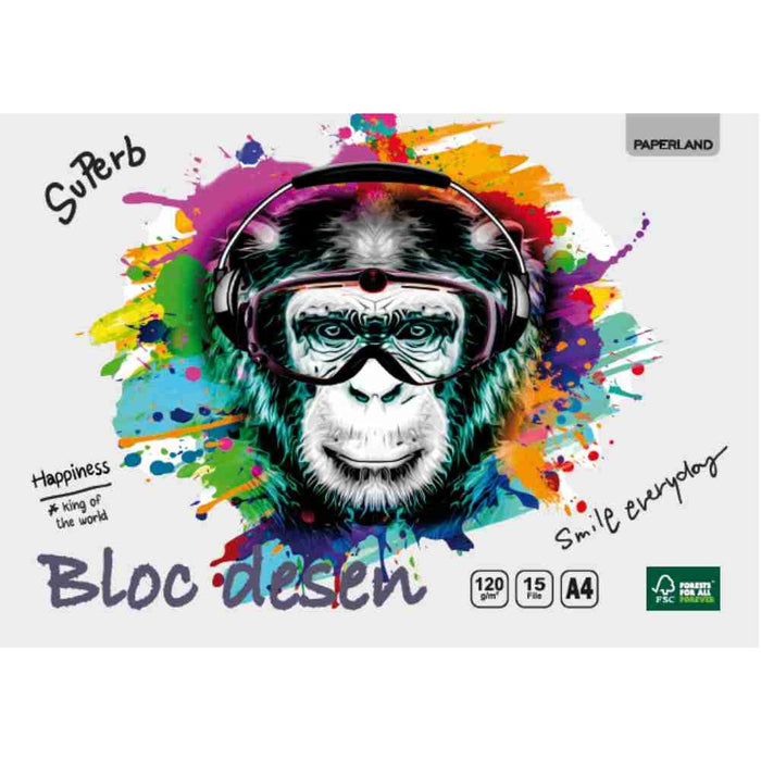 PAPERLAND Bloc de Desen A4 15 File 120 g 10 bucati WALTI