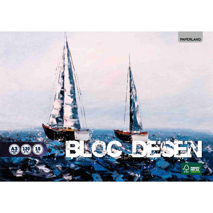 PAPERLAND Bloc de Desen A3 15 File 120 g 10 bucati WALTI