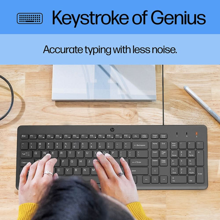 Kit tastatura si mouse cu fir HP 150, USB, negru WALTI