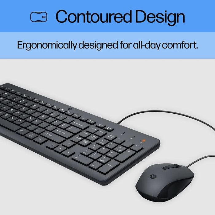 Kit tastatura si mouse cu fir HP 150, USB, negru WALTI