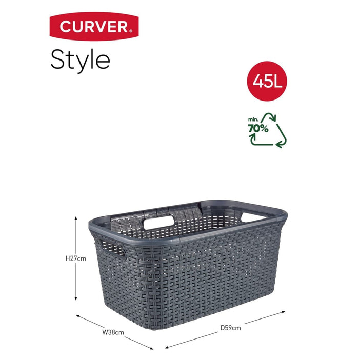 Curver Coș de rufe Style, antracit, 45 L - WALTI WALTI