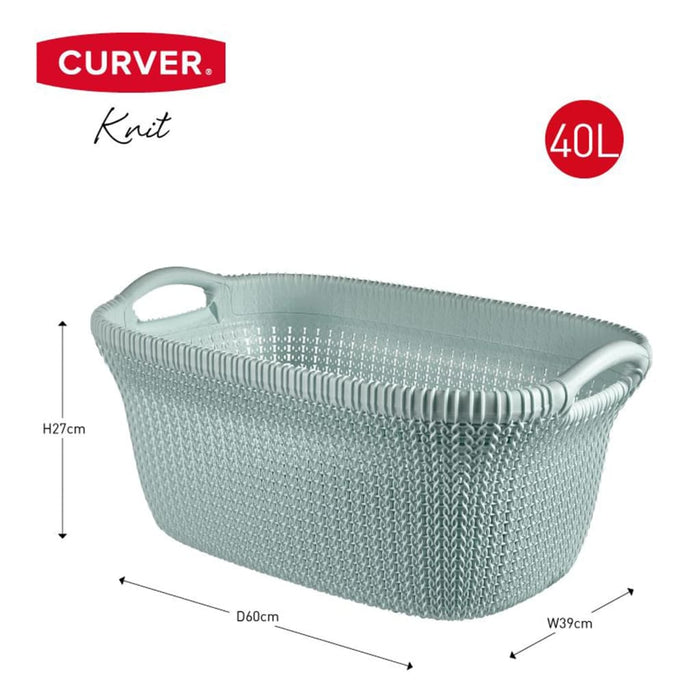 Curver Coș de rufe Knit 40L albastru deschis - WALTI WALTI