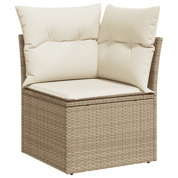 Set canapele de grădină, 9 piese, cu perne, bej, poliratan WALTI