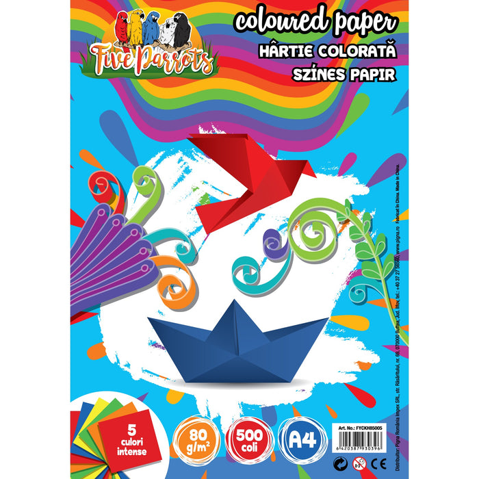 SCHOOL FRIENDLY COLORISTICA Hartie A4 5 Culori 60 coli WALTI