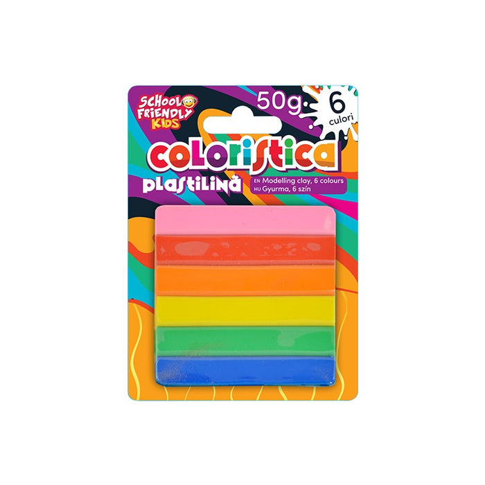 SCHOOL FRIENDLY COLORISTICA Plastilina 6 Culori 50 g WALTI