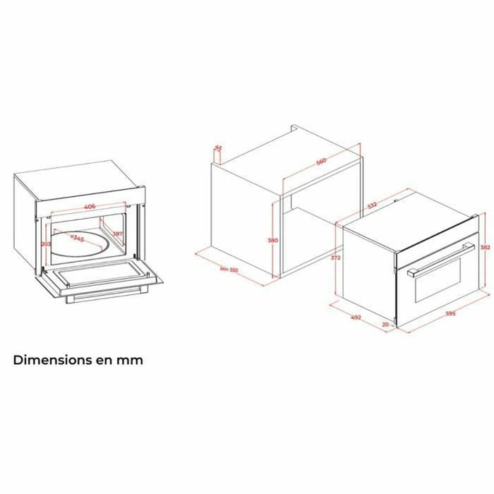 Cuptor cu Microunde Încorporabil Continental Edison CEMO34CEB3 Negru 1450 W 34 L - WALTI WALTI