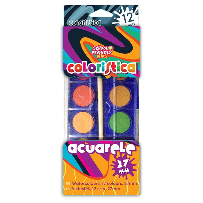 SCHOOL FRIENDLY COLORISTICA Acuarele 12 Culori 141 g WALTI