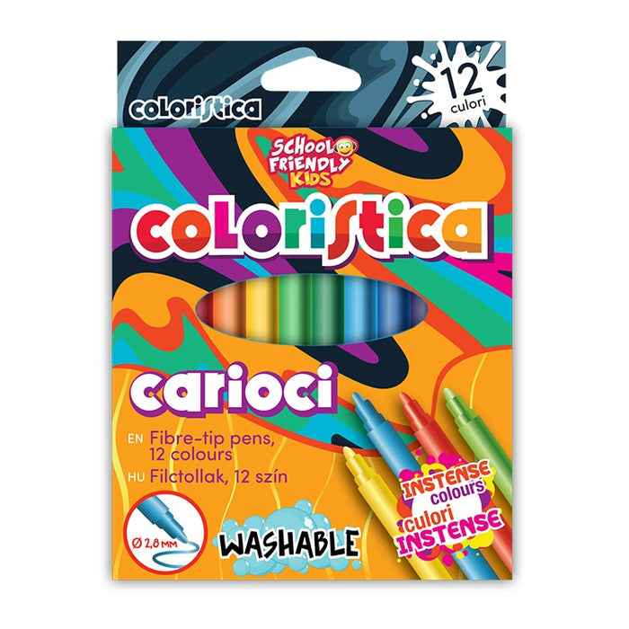 SCHOOL FRIENDLY COLORISTICA Carioci 12 culori WALTI