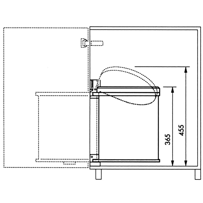 Hailo Coș de gunoi pentru dulap Compact-Box M, alb, 15 L 3555-101 - WALTI WALTI