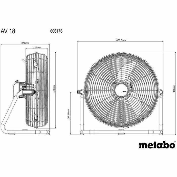 Ventilator de Podea Metabo AV 18 Alb - WALTI WALTI