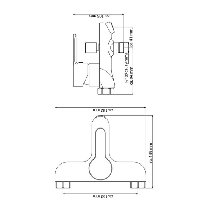 SCHÜTTE Baterie mixer de baie DENVER, negru mat - WALTI WALTI