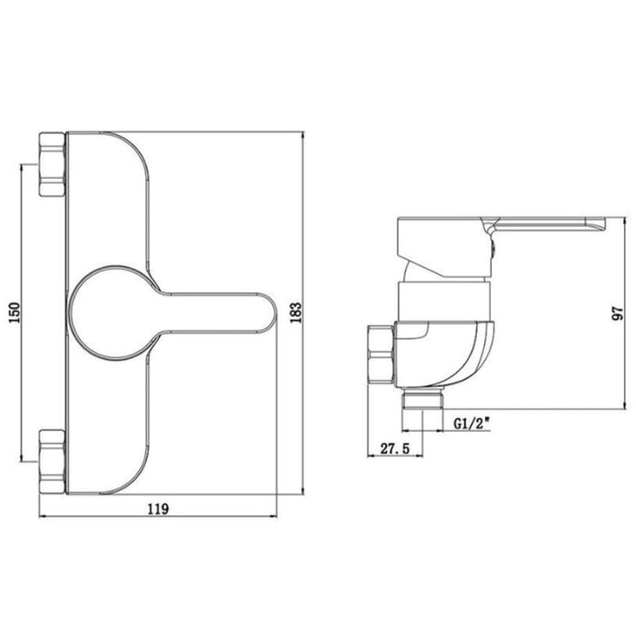 SCHÜTTE Baterie mixer de duș DENVER, negru mat - WALTI WALTI