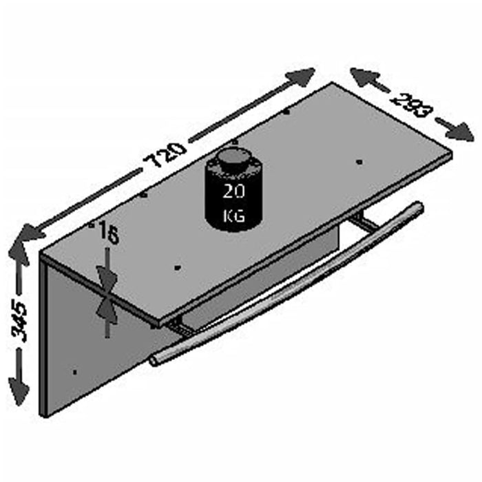 FMD Cuier de perete, alb extralucios, 72x29,3x34,5 cm - WALTI WALTI