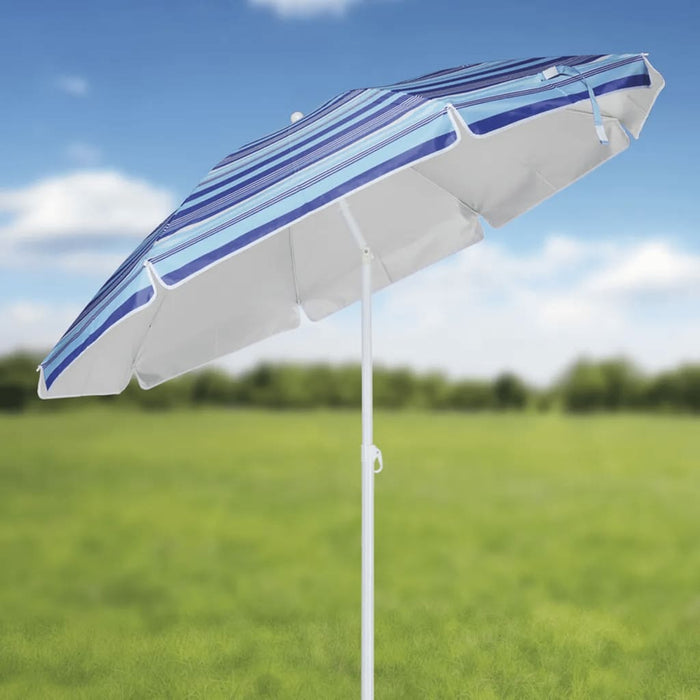 HI Umbrelă de plajă, albastru cu dungi, 200 cm - WALTI WALTI