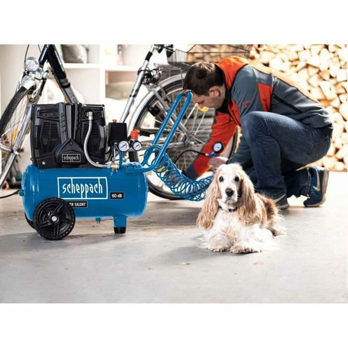 Compresor de aer Scheppach HC25Si Orizontal 1100 W 8 bar 24 L - WALTI WALTI