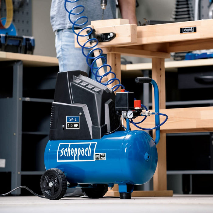 Compresor de aer Scheppach HC30o 1100 W 8 bar 24 L - WALTI WALTI