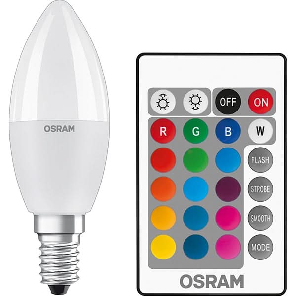 Set becuri LED OSRAM 4058075610149, E14, 4.9W, 470lm, RGBW WALTI