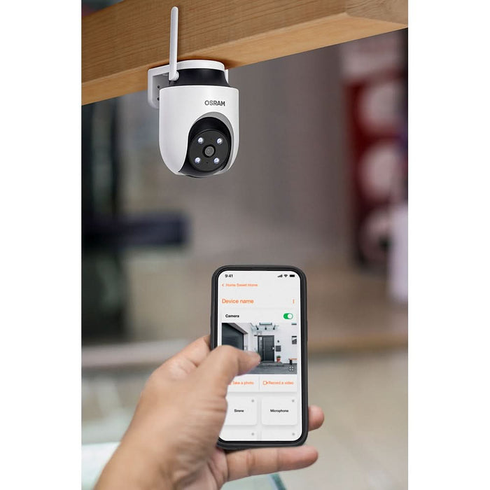 Camera IP Wireless OSRAM Smart+, 2K QHD, 4MP, IR, Night Vision, alb WALTI