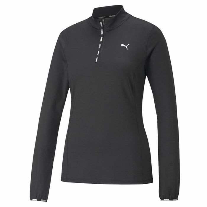 Tricou cu Mânecă Lungă Femei Puma Strong 1/4 Zip Negru - WALTI