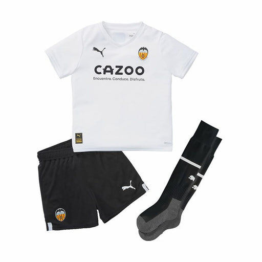 Set Echipament de Fotbal pentru Copii Puma Valencia CF Home 22/23 Alb/Negru - WALTI