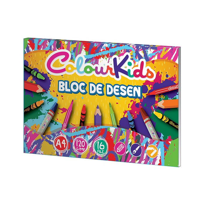 COLOUR KIDS Bloc de Desen A4 16 File 120 g WALTI