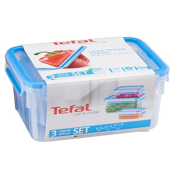 Set caserole TEFAL K3028912, 3 piese, 0.55 - 2.3l, plastic, transparent WALTI