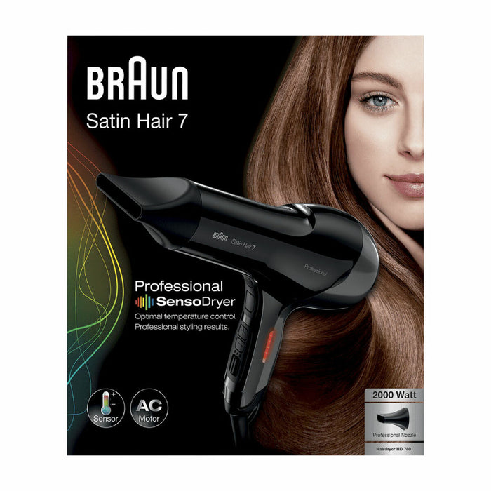 Uscător de Păr Braun Satin Hair 7 HD 780 2000 W Negru - WALTI WALTI