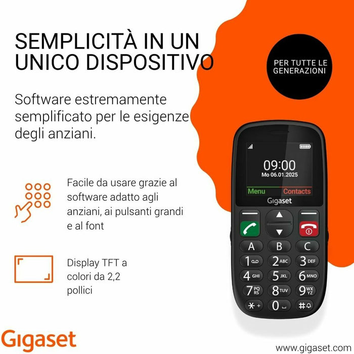 Telefon Mobil Gigaset GL395 2,2" 32 MB RAM Negru - WALTI WALTI