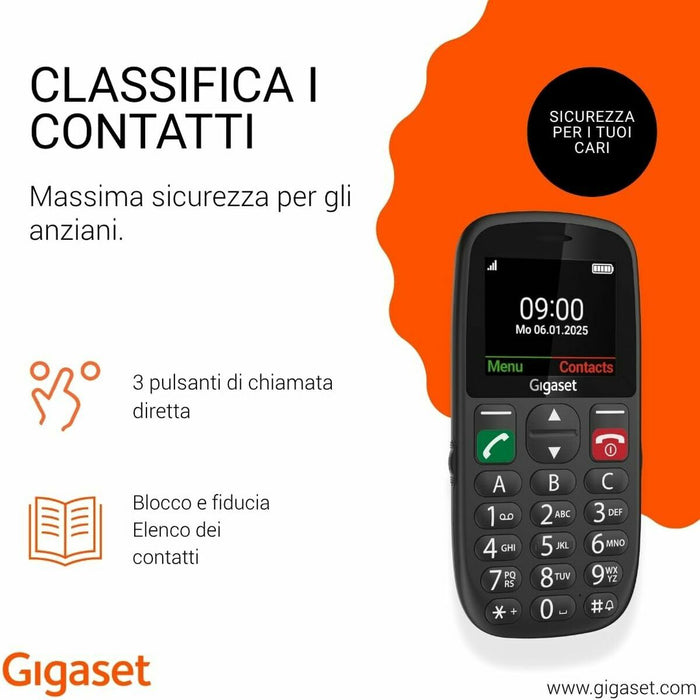 Telefon Mobil Gigaset GL395 2,2" 32 MB RAM Negru - WALTI WALTI