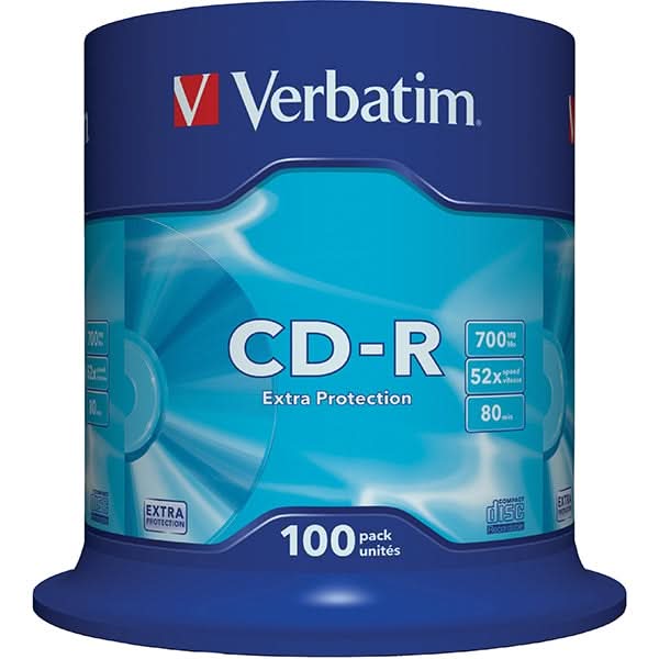 CD-R VERBATIM 43411, 52x, 700MB, 100buc WALTI
