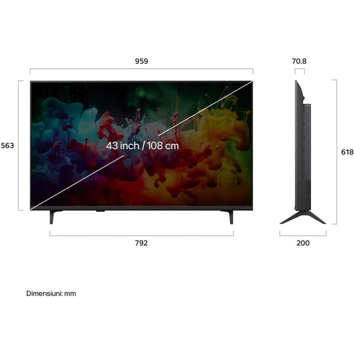 Televizor QNED Mini LED Smart LG 43QNED72B3B, Ultra HD 4K, 108cm - WALTI WALTI