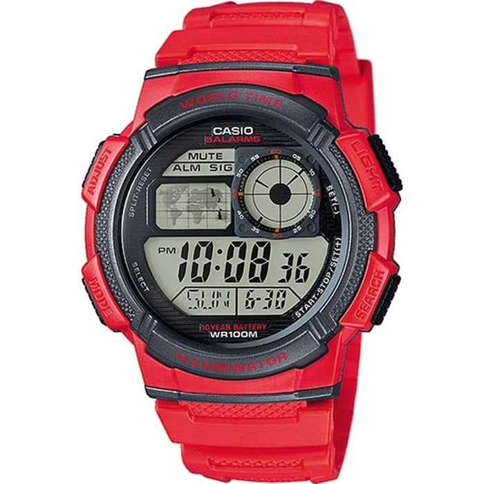 Ceas Bărbați Casio WORLD TIME ILLUMINATOR Roșu (Ø 43 mm) - WALTI WALTI