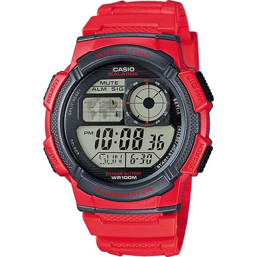 Ceas Bărbați Casio WORLD TIME ILLUMINATOR Roșu (Ø 43 mm) - WALTI WALTI