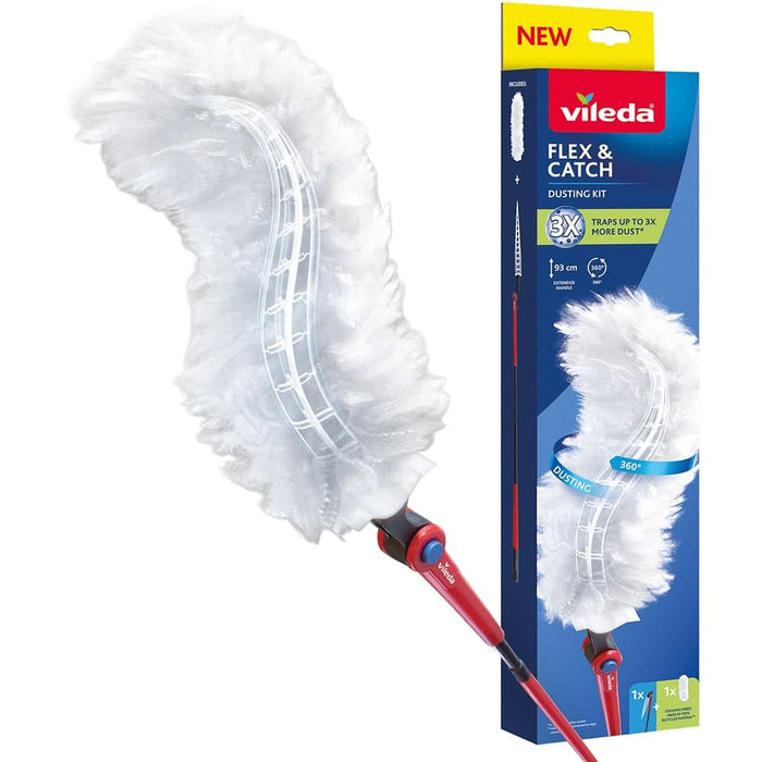 Pamatuf pentru praf VILEDA Flex & Catch, maner lung + 1 rezerva WALTI