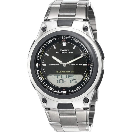 Ceas Bărbați Casio ILLUMINATOR TELEMEMO 30 Negru Argintiu (Ø 40 mm) - WALTI WALTI