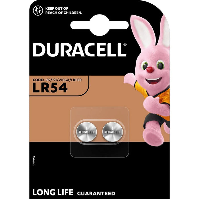 Baterii Alcaline DURACELL LR54, Long Lasting Power, 1.5V, 2 bucati WALTI