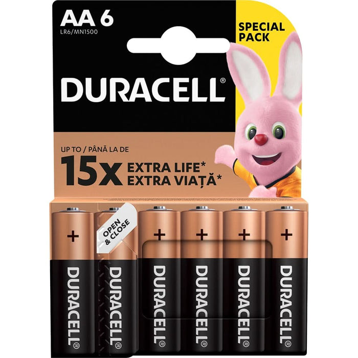 Baterii alcaline Basic DURACELL AA, 6 bucati WALTI