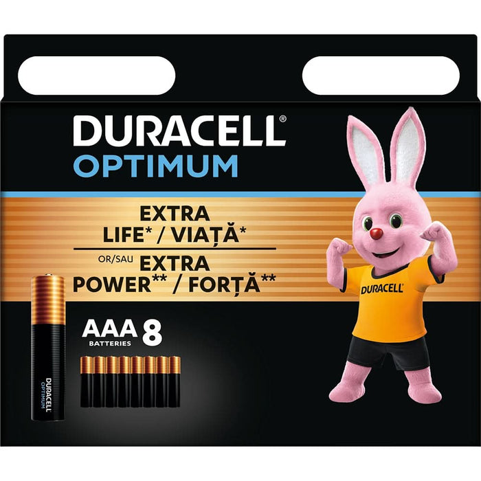 Baterii DURACELL LR3 optimum AAA, 8 bucati WALTI