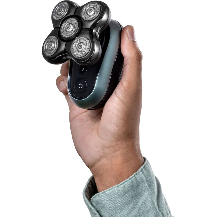 Aparat de ras pentru cap REMINGTON Ultimate RX7 XR1600, acumulator, autonomie 60 min, functie Turbo, negru-verde WALTI