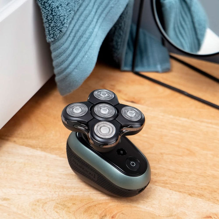 Aparat de ras pentru cap REMINGTON Ultimate RX7 XR1600, acumulator, autonomie 60 min, functie Turbo, negru-verde WALTI