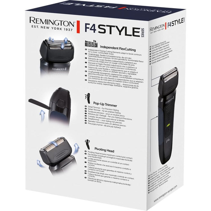 Aparat de ras REMINGTON Style Series F4 F4002, acumulator, autonomie 50 min, ConstantContour, negru-albastru WALTI