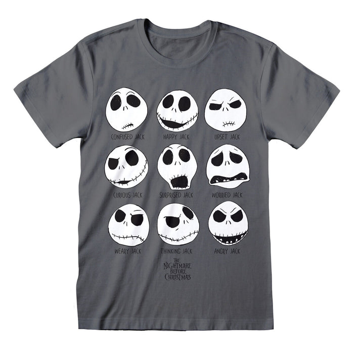 Tricou cu Mânecă Scurtă Unisex The Nightmare Before Christmas Many Faces Gri închis - WALTI WALTI