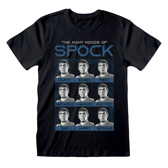 Tricou cu Mânecă Scurtă Unisex Star Trek Many Mood Of Spock Negru - WALTI WALTI