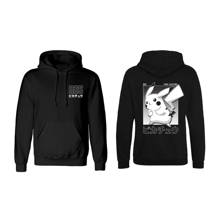 Hanorac cu Glugă Unisex Pokémon Halftone Pikachu Negru - WALTI WALTI