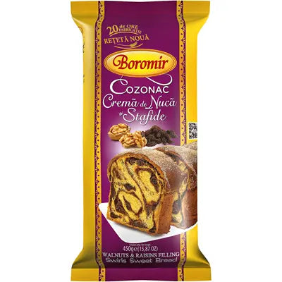 Boromir Cozonac cu Nuca si Stafide 450 g - WALTI WALTI