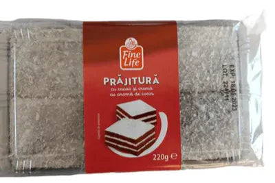 Fine Life Prajitura Cacao si Crema cu Aroma de Cocos 220 g - WALTI WALTI