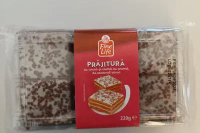 Fine Life Prajitura Cacao si Crema Aroma de Caramel Sarat 220 g - WALTI WALTI